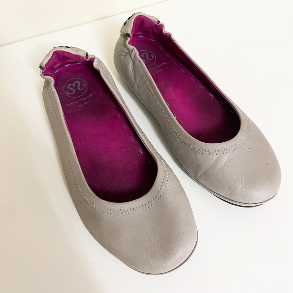 Soto Massini ballet flat gray with red sole/8.5